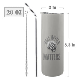 Gray Matter 20oz Tall Skinny Tumbler with Lid and Straw