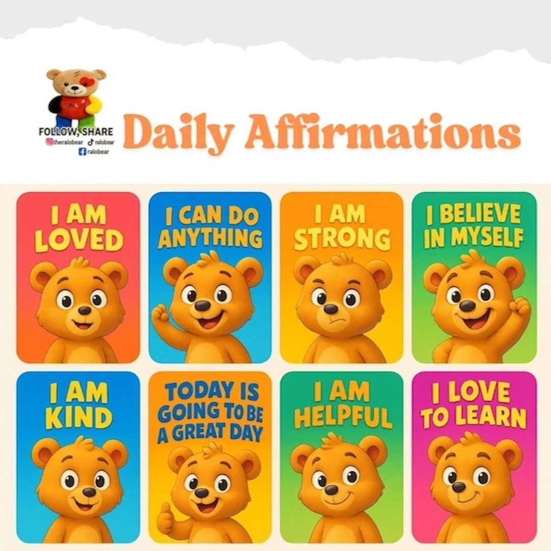 Kids Teddy Bear Affirmation Cards