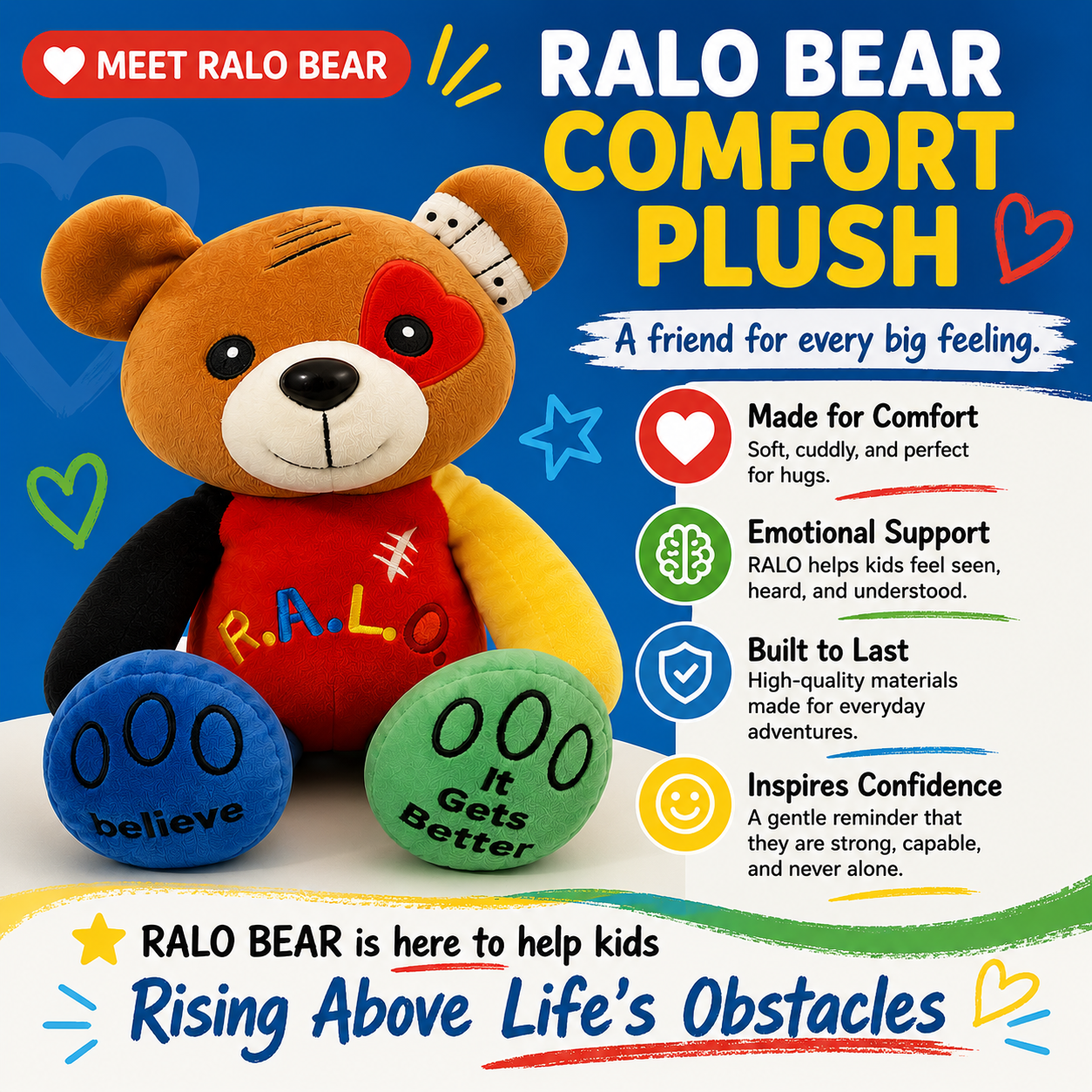 RALO Bear Comfort Plush Companion