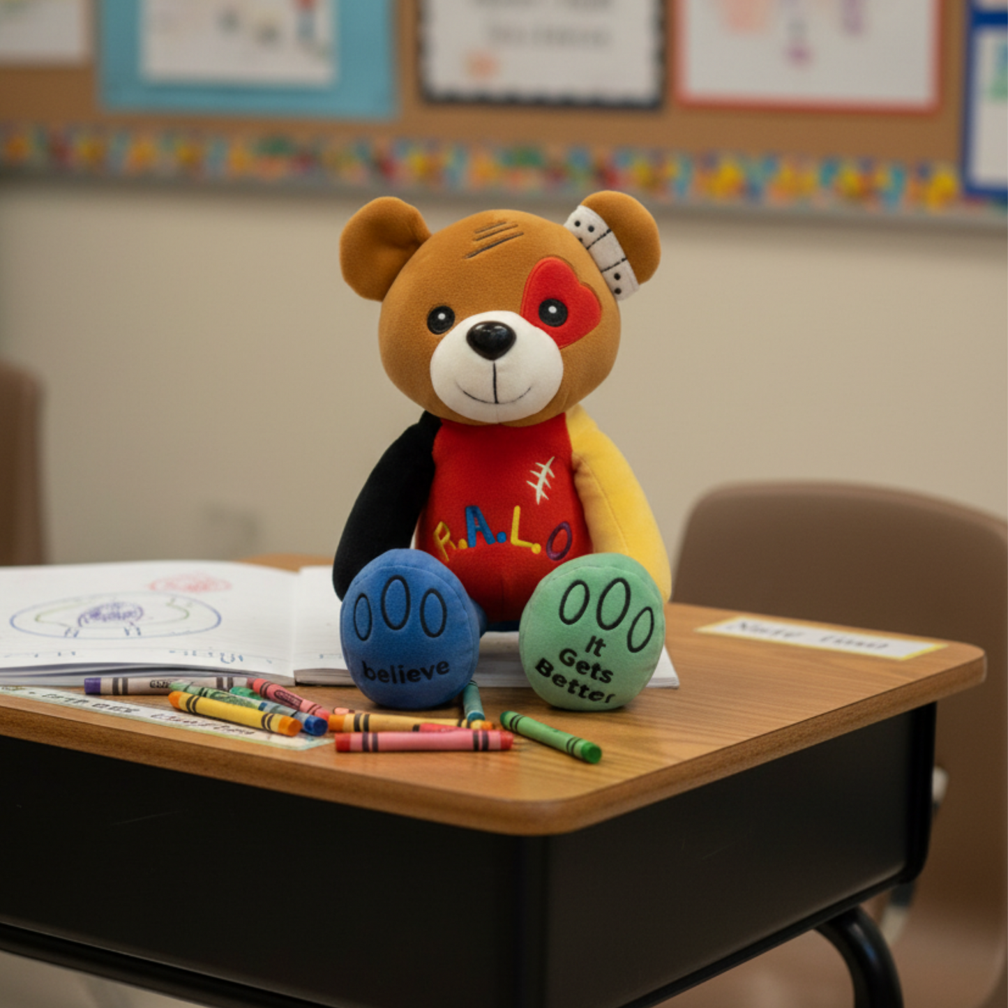 RALO Bear - Emotional Wellness Tool & Affirmation Plush for Resilience
