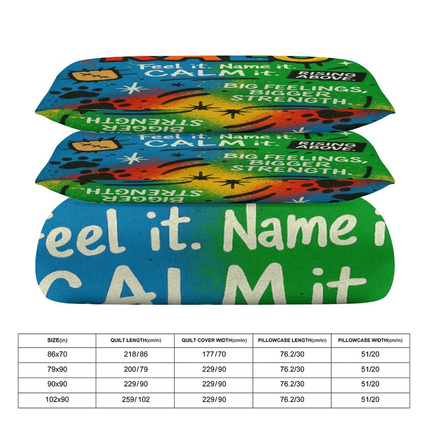 Feel It. Name It. Calm It.” Bedding Set